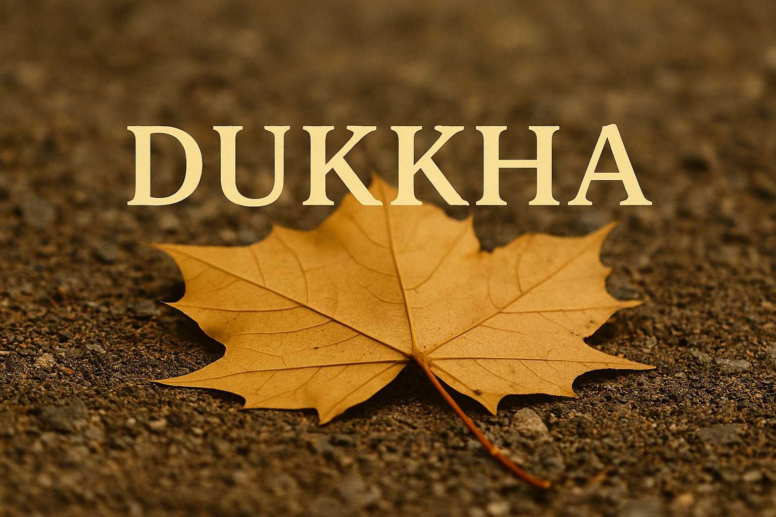 Herfstblad met het woord Dukkha